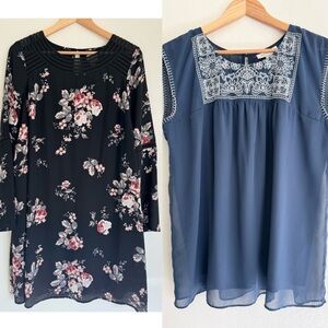 Maternity Bundle- Isabel Maternity Floral Midi Dress and Motherhood blue tunic M